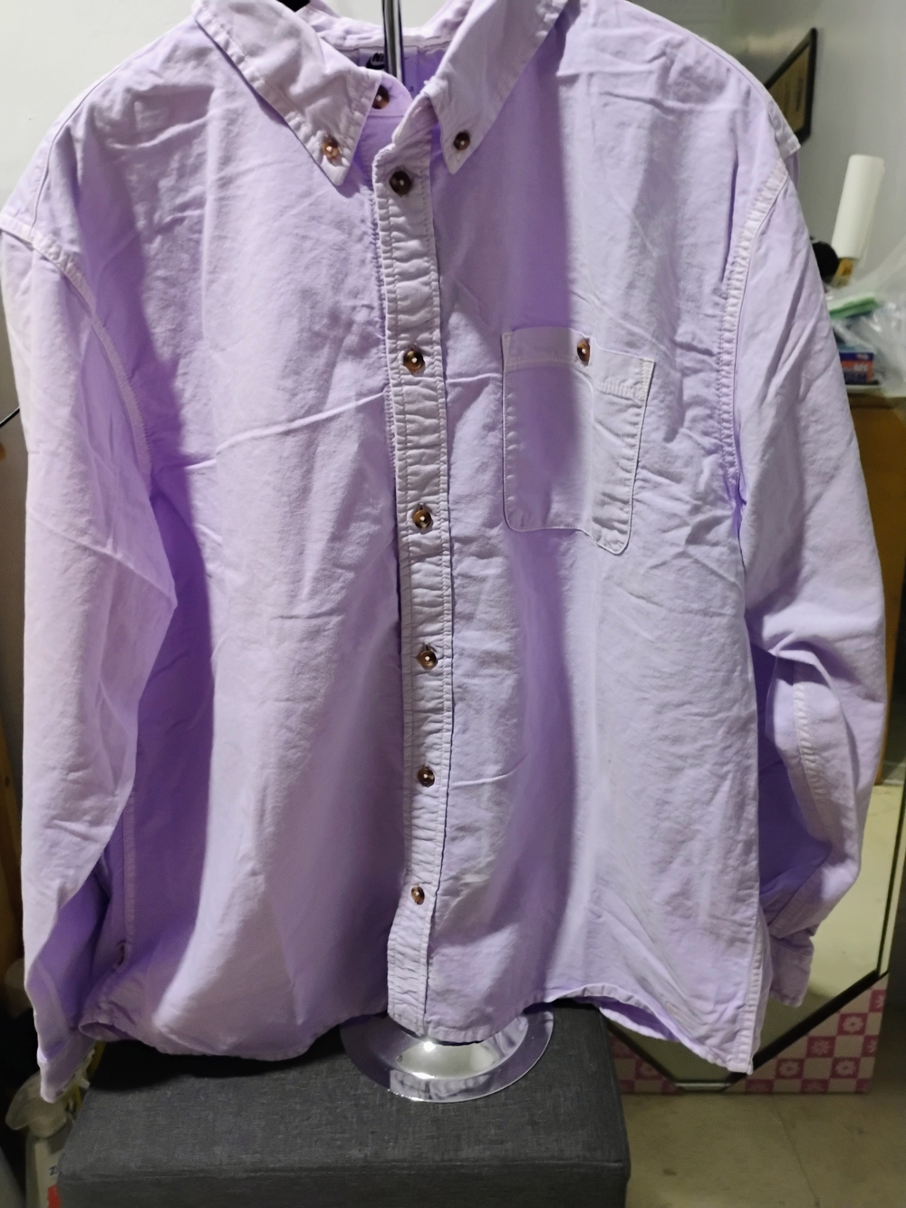 Nike Men's Lavender Button-Down Casual Shirt